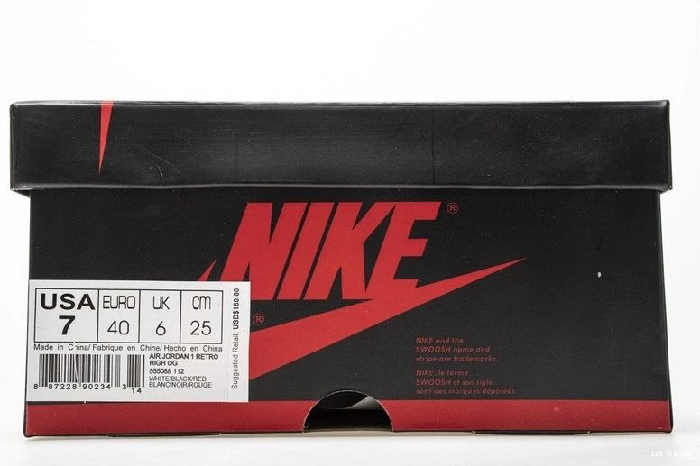 Air Jordan  1 Red Retro 555088-112 6 Rings Track High 0102